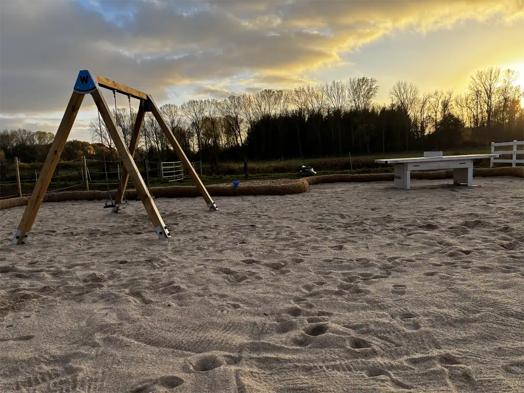 Schaukel und Tischtennisplatte